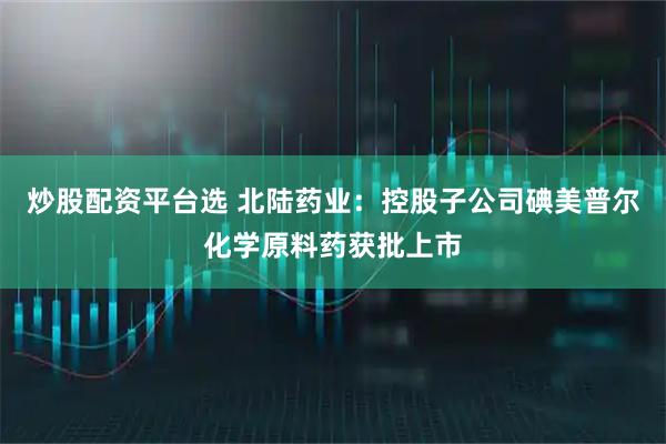 炒股配资平台选 北陆药业：控股子公司碘美普尔化学原料药获批上市